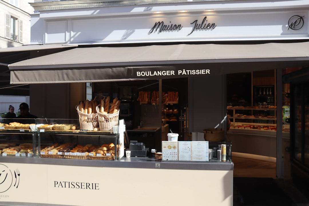 A french bakery with pastries and bread
